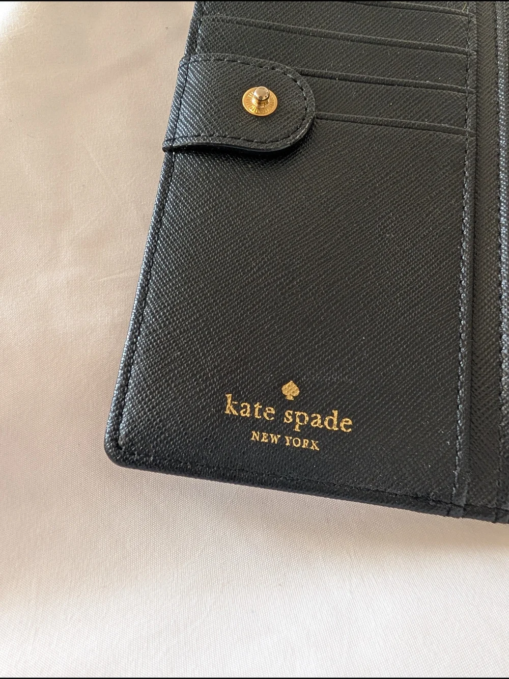 kate spade Beige and Black Saffiano Continental Wallet